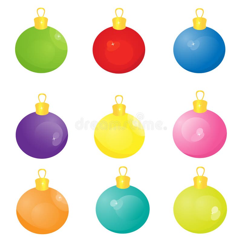 Colorful Christmas Ornaments Collection Stock Illustration ...