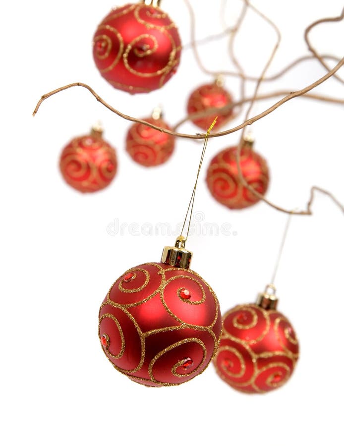Orange Christmas Tree Balls Orange Weihnachtskugeln Stock Photo
