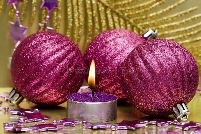 Purple Christmas balls stock photo. Image of crystal, celebrating 2999652