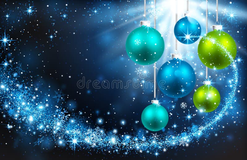 Christmas balls on a blue background