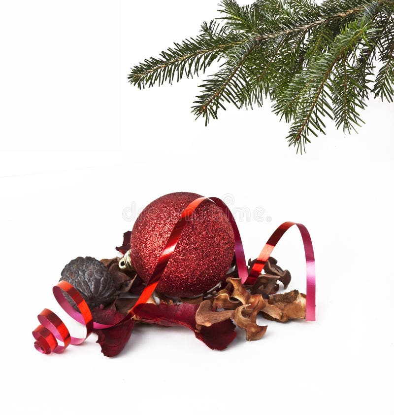 Christmas balls and christmas tree