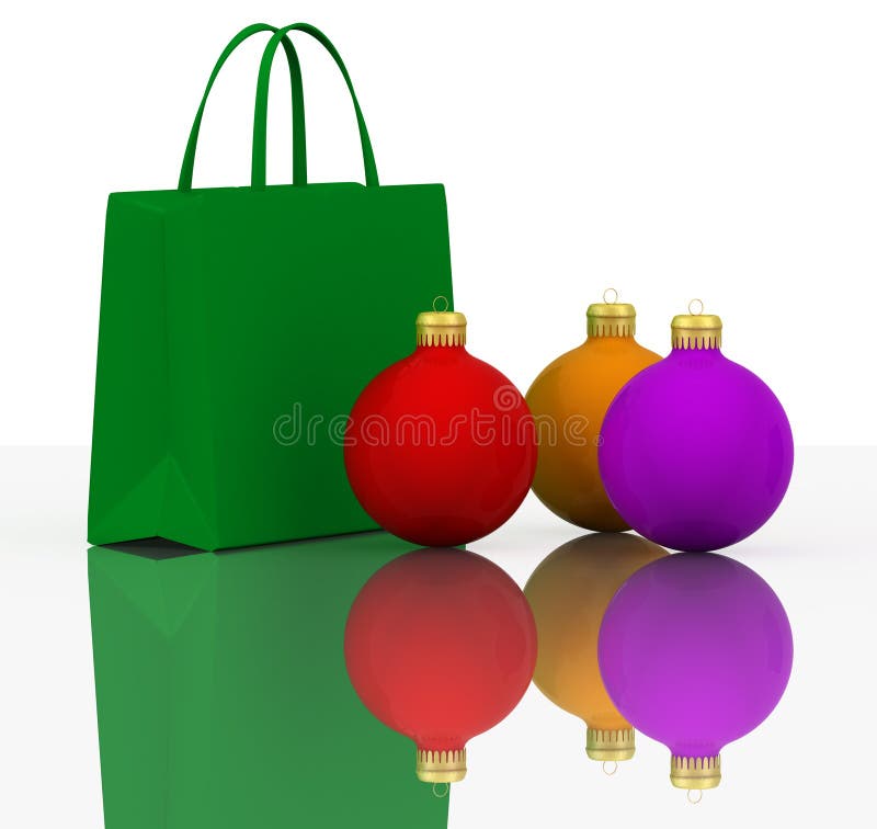 Christmas Balls and Colors shopping bags