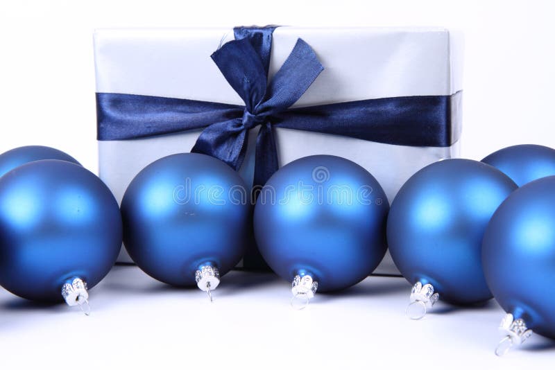 Christmas balls and a gift background