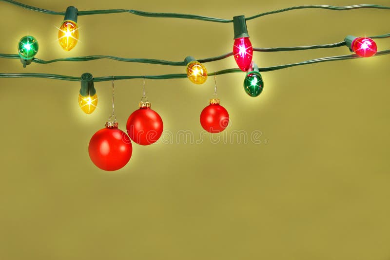 Christmas Balls Hanging with Ribbons on White Stock Photo Image of
