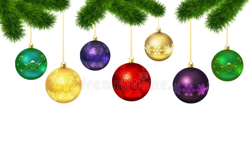 Christmas balls with ornament .Fur-tree frame