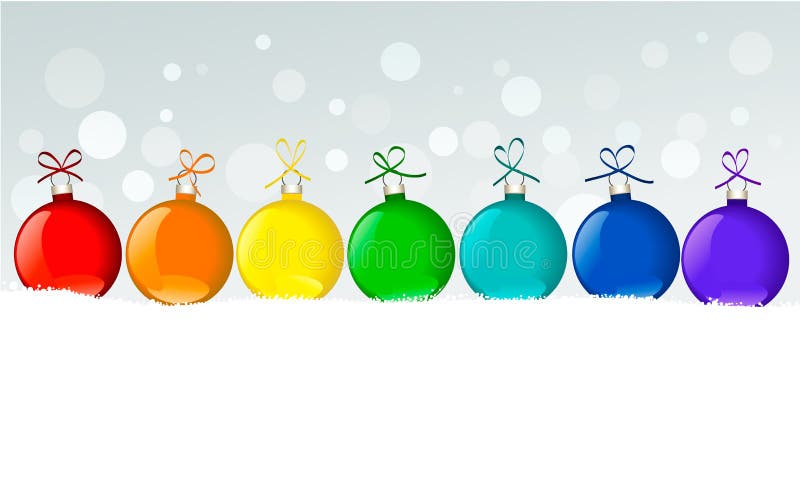Download Christmas Balls In Rainbow Colors Stock Vector ...