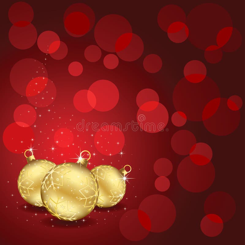 Christmas Balls on Red Background Stock Vector Illustration of