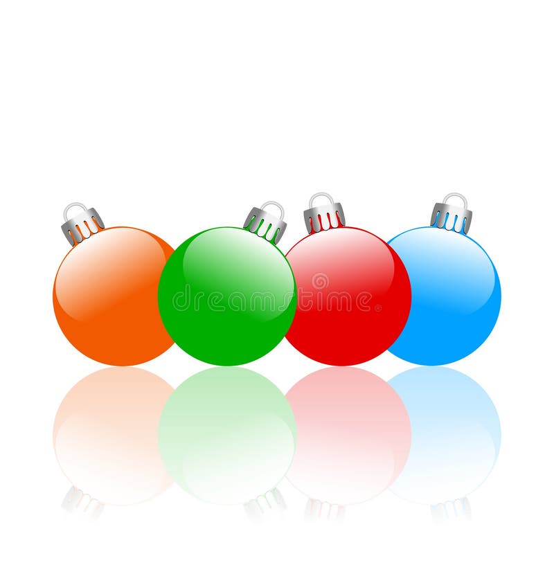 Christmas Balls with Reflection Stock Vector - Illustration of green, glossy: 46215257