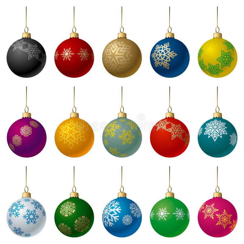 Christmas Balls Set stock vector. Illustration of element 17365411