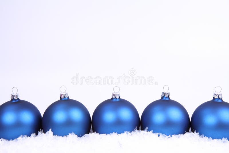 Christmas balls and snow background