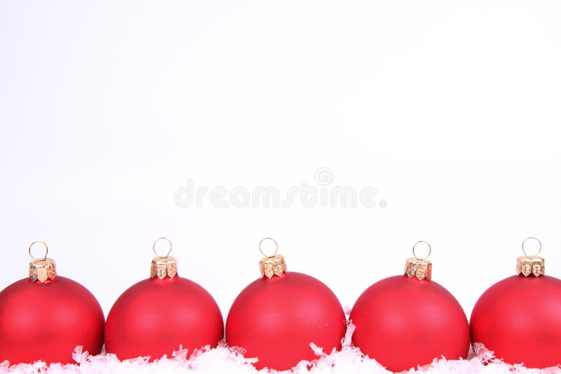 Christmas balls and snow background