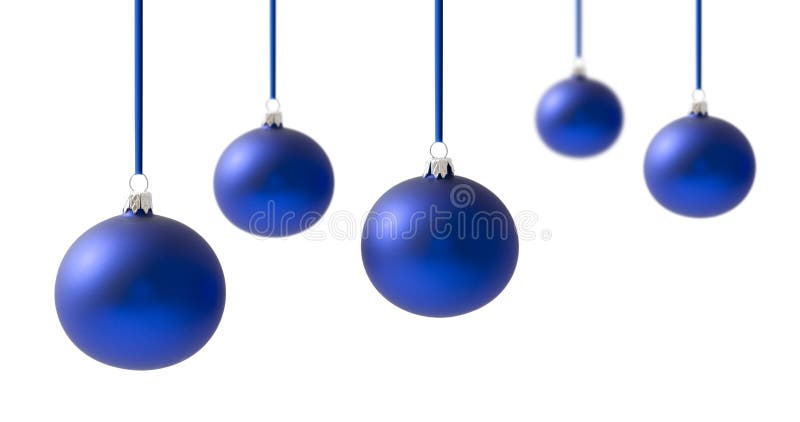 Christmas balls on white