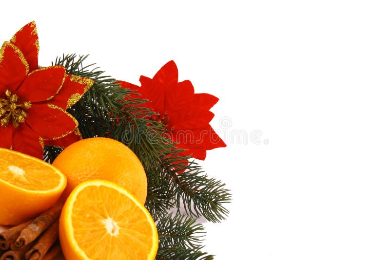 Christmas ballsand orange