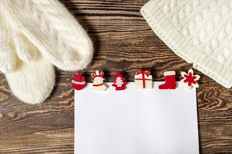 Christmas banner. Letter to Santa Claus. Wish list. Winter background. royalty free stock images Christmas banner. Letter to Santa Claus. Wish list. Winter background. royalty free stock images