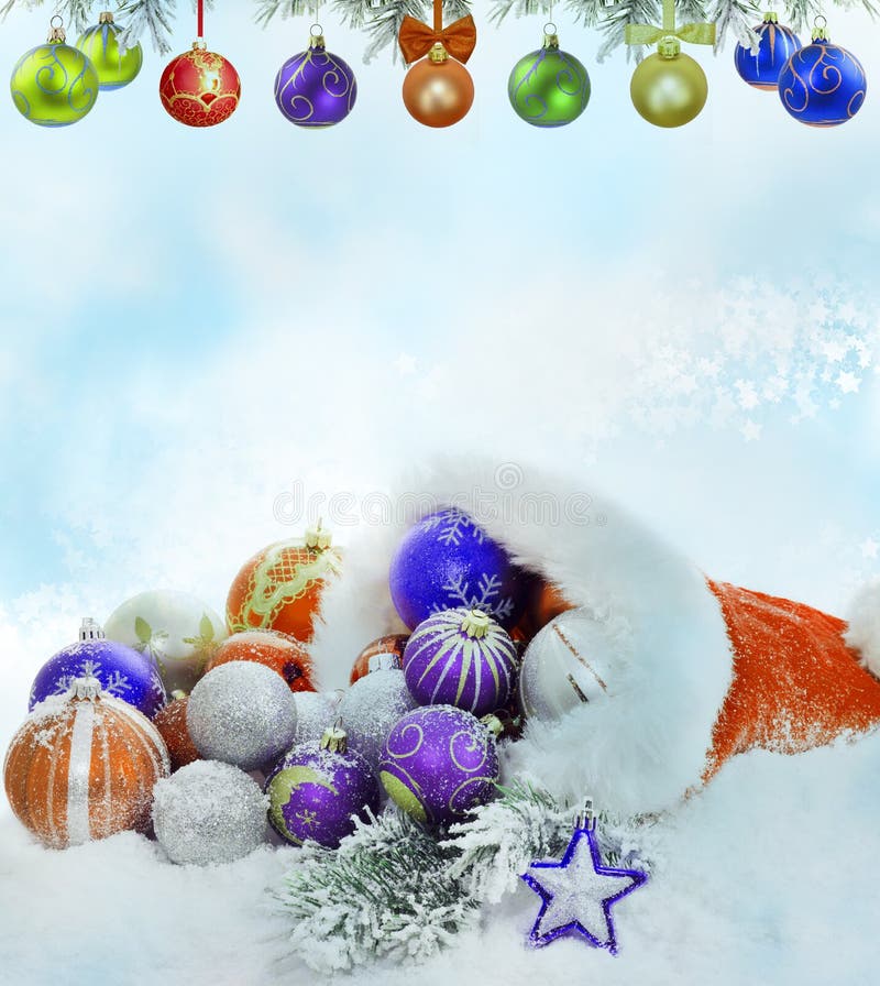 Christmas baubles decoration background