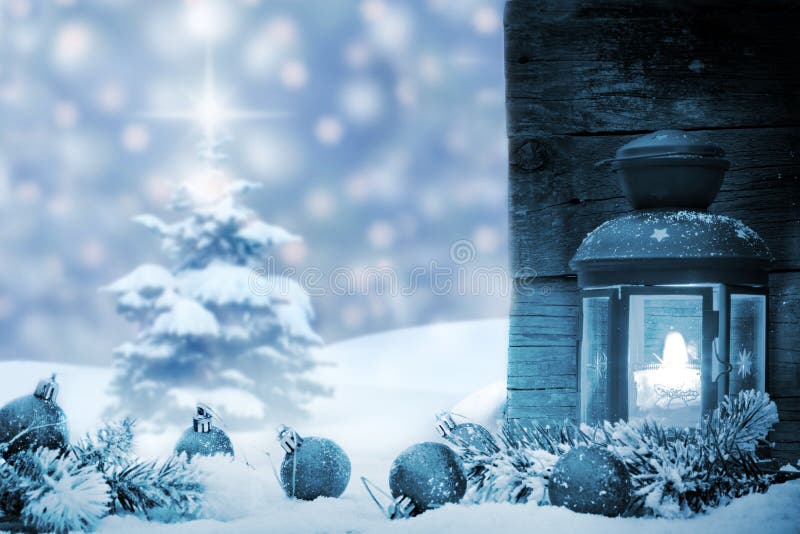 Snow on Vintage Wooden Christmas Window Pane Stock Image - Image of ...