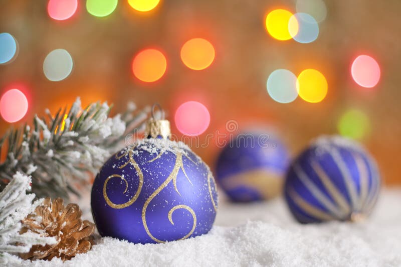 Christmas Baubles And Lantern In Night Stock Image - Image of candle ...