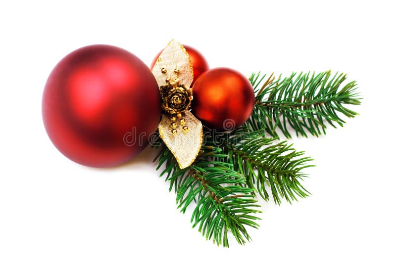 Christmas Baubles on White Background Stock Image - Image of cheerful ...