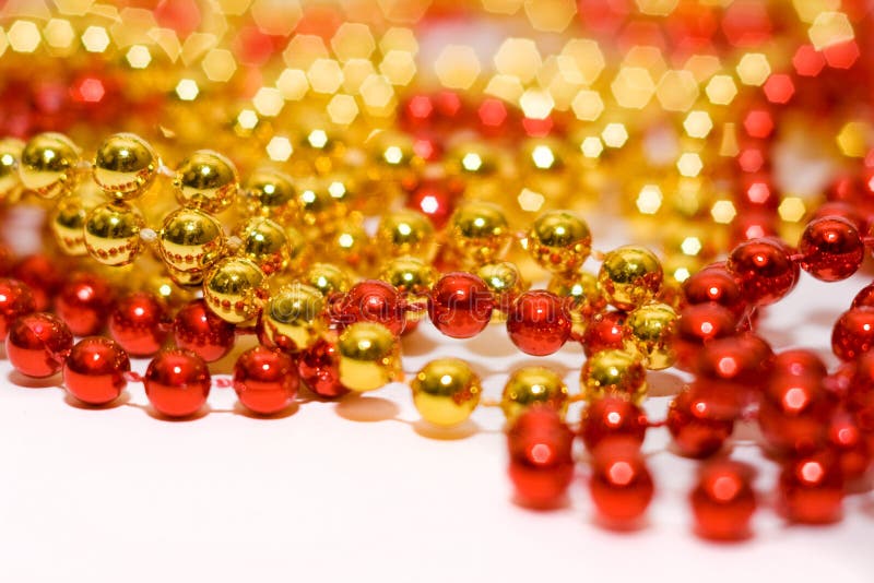 Christmas beads and lights stock image. Image of winter 12078167