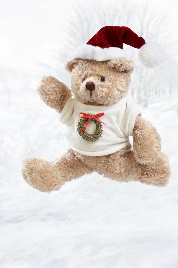 Christmas bear stock image. Image of jumping, single 16396445