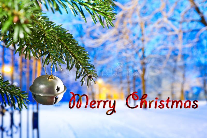 Christmas Bell with text Merry Christmas royalty free stock photo Christmas Bell with text Merry Christmas royalty free stock photo