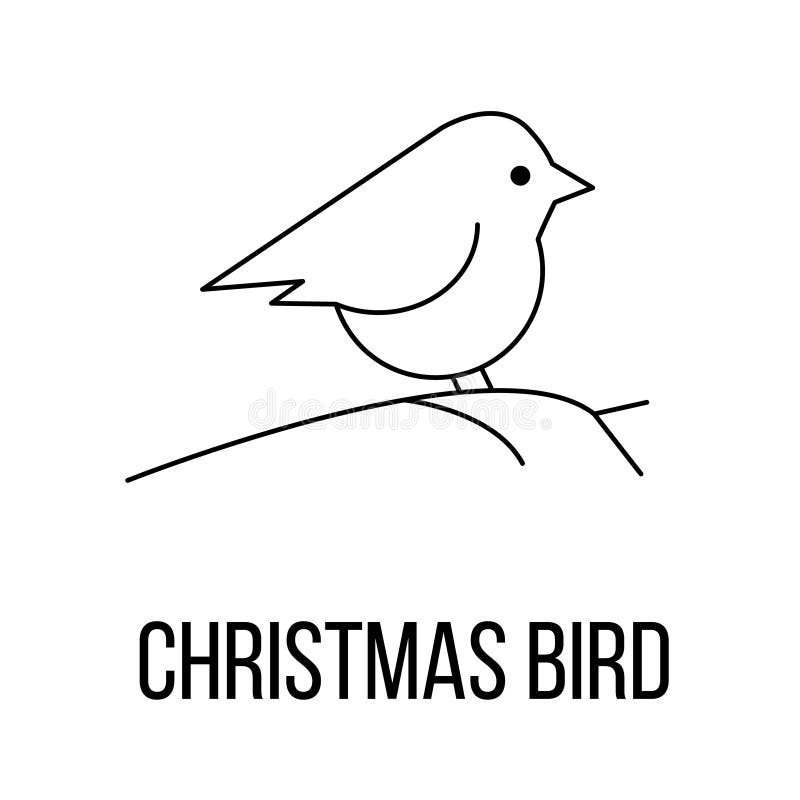 Christmas bird icon or logo line art style. vector illustration Christmas bird icon or logo line art style. vector illustration