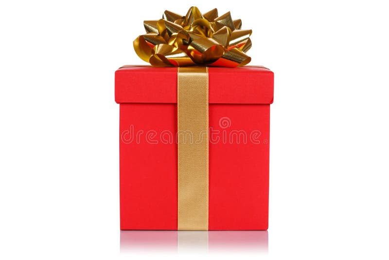 Christmas birthday gift present wedding red box isolated on white background royalty free stock photography