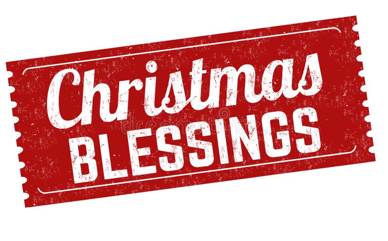 Christmas blessings grunge rubber stamp on white background, vector illustration