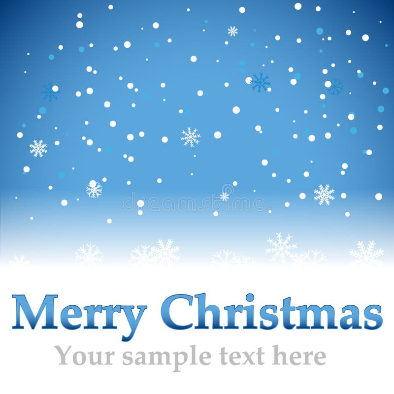 Christmas blue background with snow flakes