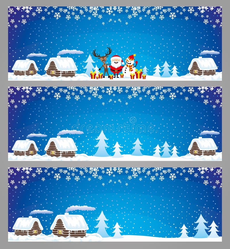 Christmas blue banners. vector illustration