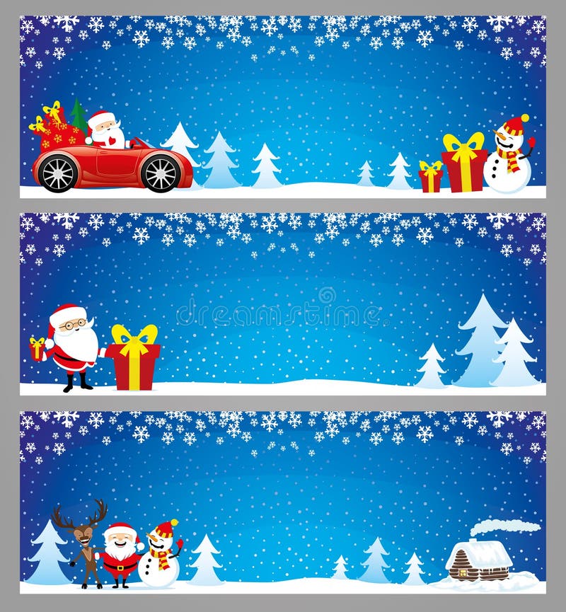 Christmas blue banners. royalty free illustration