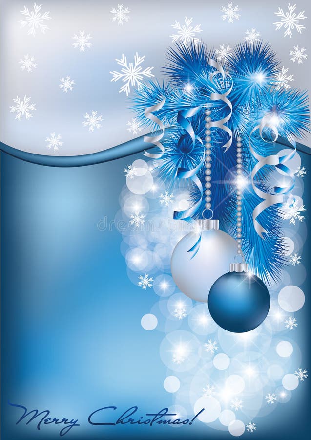 Christmas blue silver card stock vector. Illustration of ball - 27196631