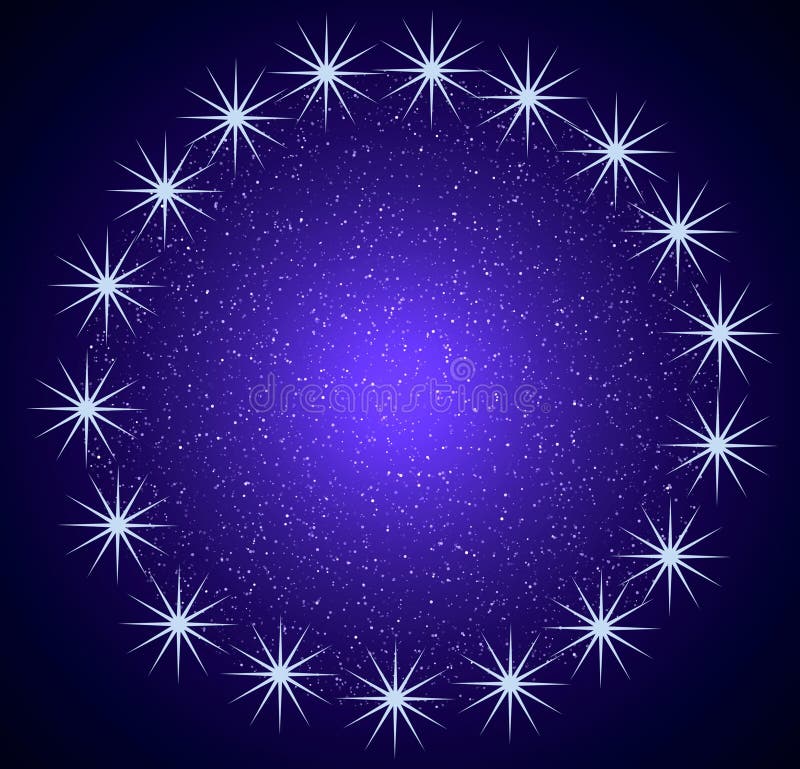 Christmas blue snow frame stock illustration