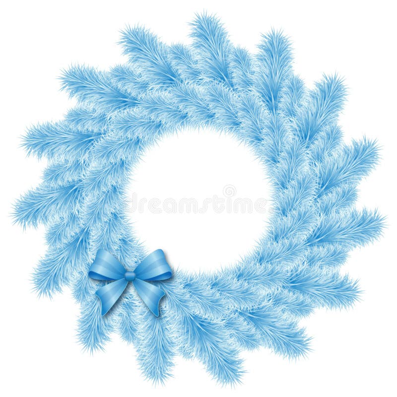 Christmas blue wreath stock illustration. Illustration of tree 35043843