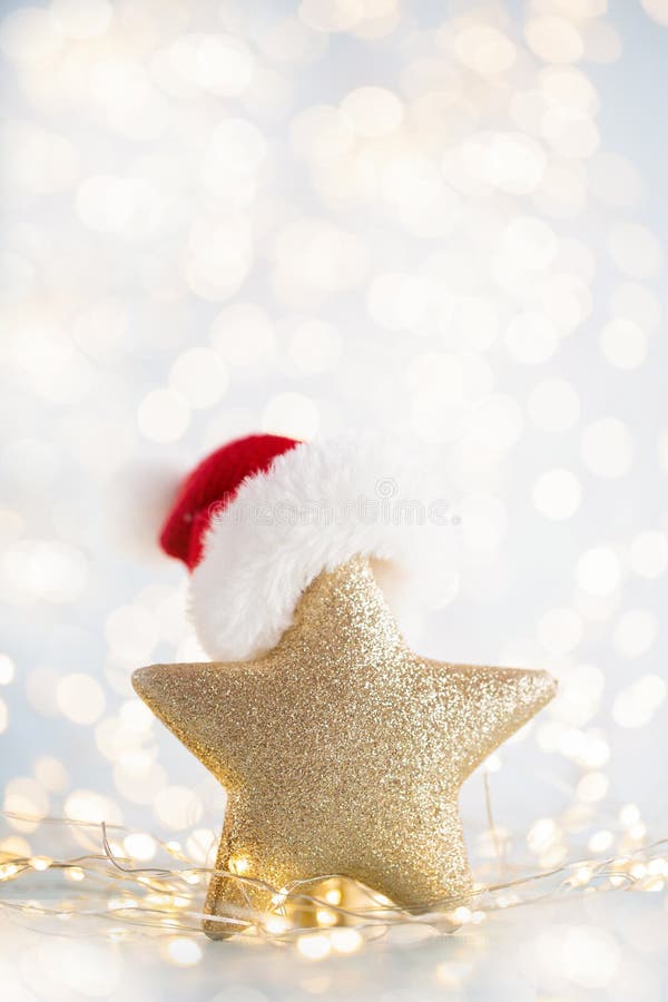 Christmas bokeh background with decorative star