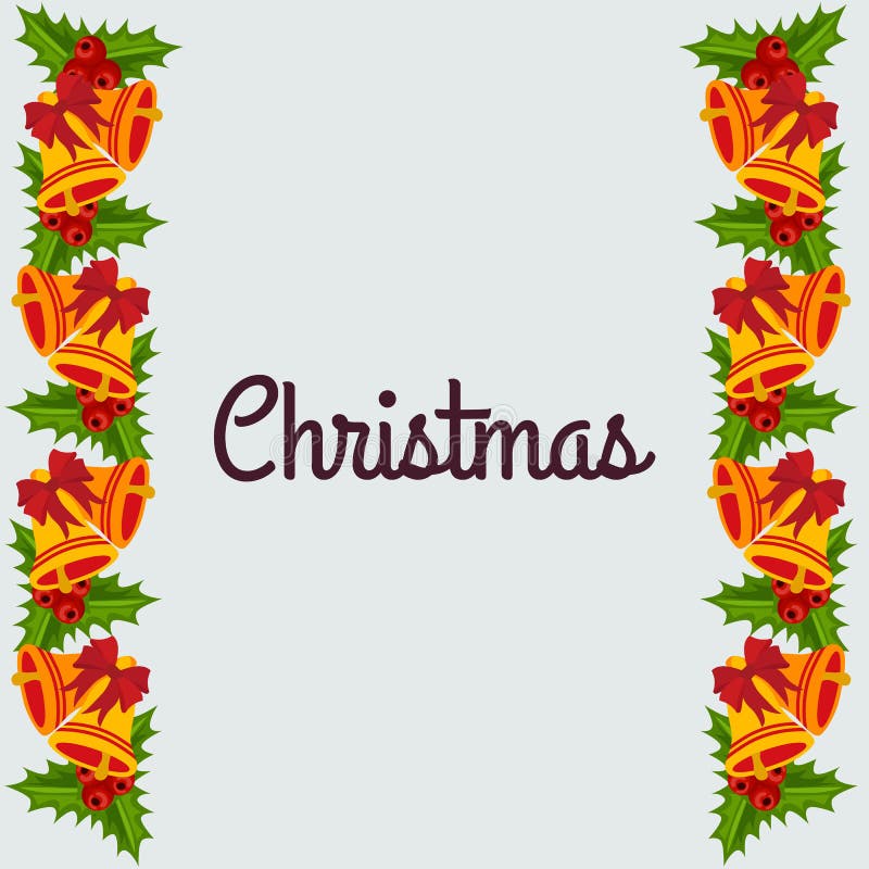 Cute Christmas Border with Bell Decoration Stock Vector - Illustration ...