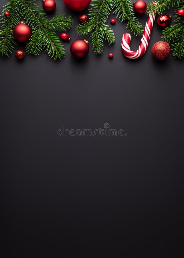Christmas Border on Black Background Stock Image - Image of banner,  background: 161387405