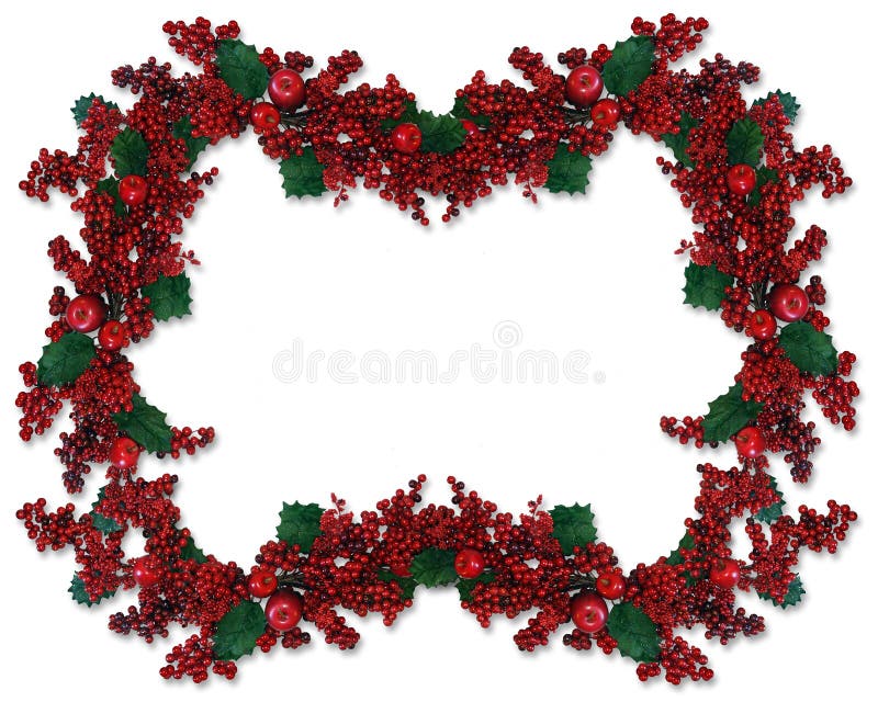 Christmas Border Holly Berry Stock Illustration - Illustration of holly