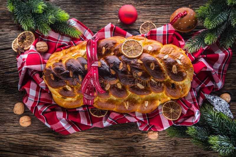 Christmas Cake and Christmas Decorations. Christmas cake, slovak