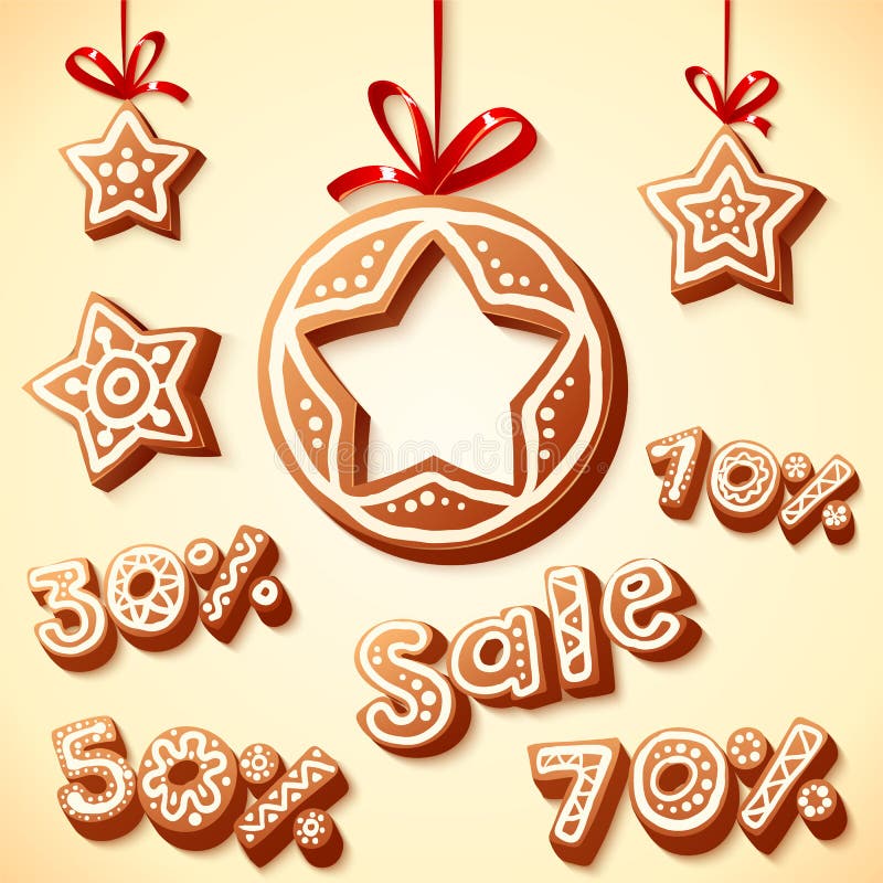 Christmas cakes sale discount illustration