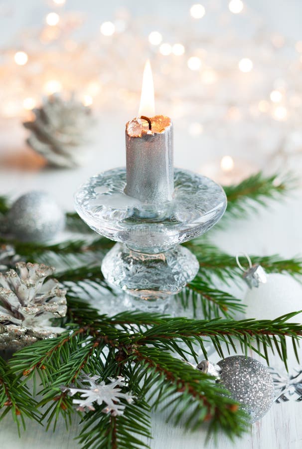 Christmas Decorations with Candles at Home Stock Image Image of festive, celebration 166219651