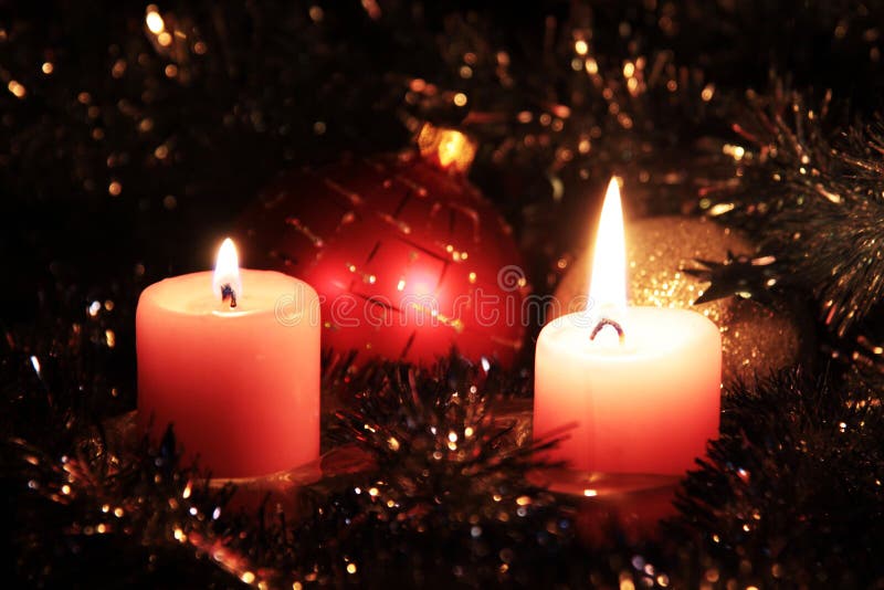Christmas candles stock photo. Image of burning, elegance 12969776