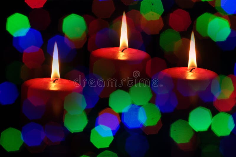 Christmas candles blur