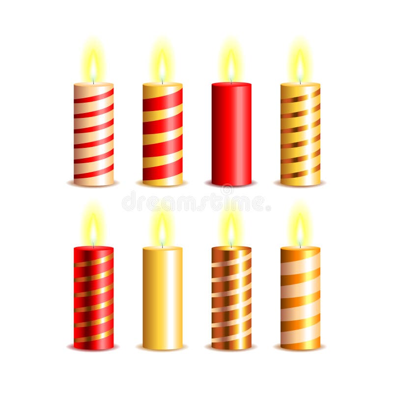 Christmas Candles Vector Set Stock Vector Illustration of happy