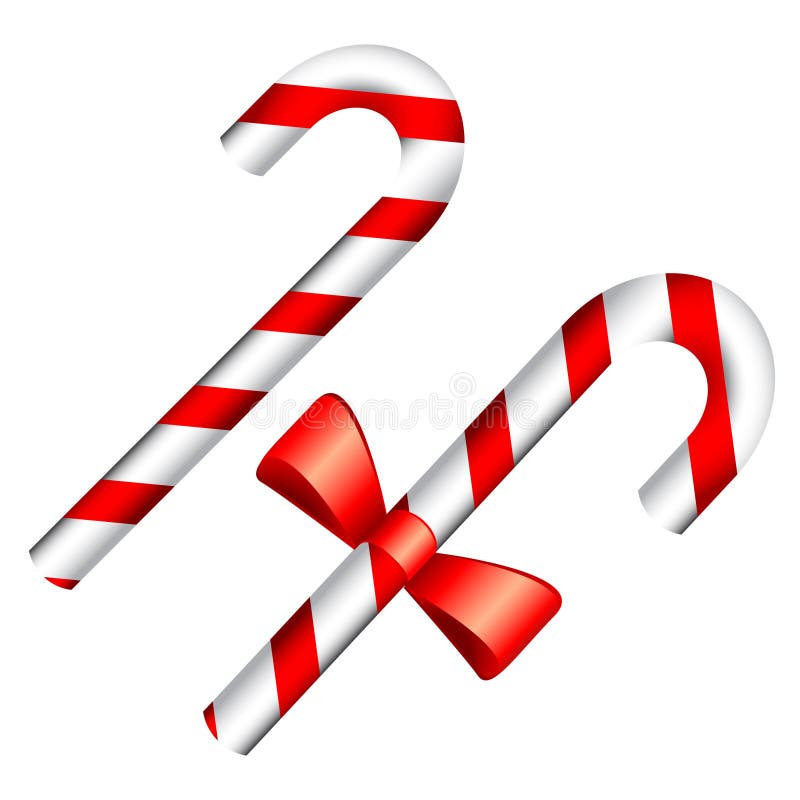 Christmas Candy Cane isolated on a white background. Vector illustration. Peppermint stripes vectors