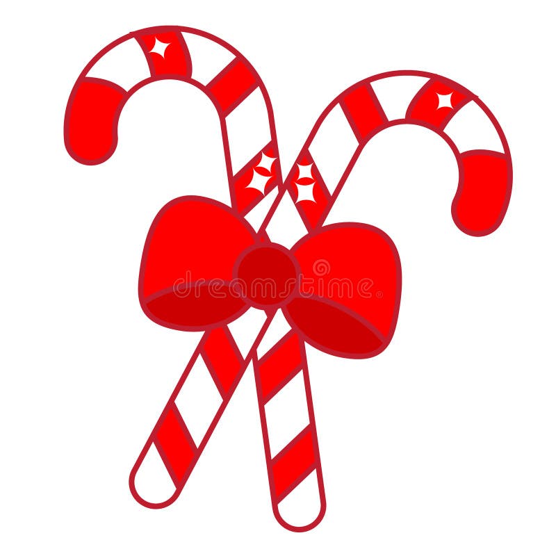 Christmas Candy Cane with Bow. New Year Icon. Stock Vector ...