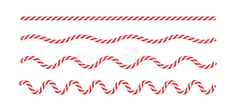 Christmas Candy Cane Wave Line with Red and White Striped. Xmas Line with  Striped Candy Lollipop Pattern Stock Vector - Illustration of spiral,  holiday: 252299143