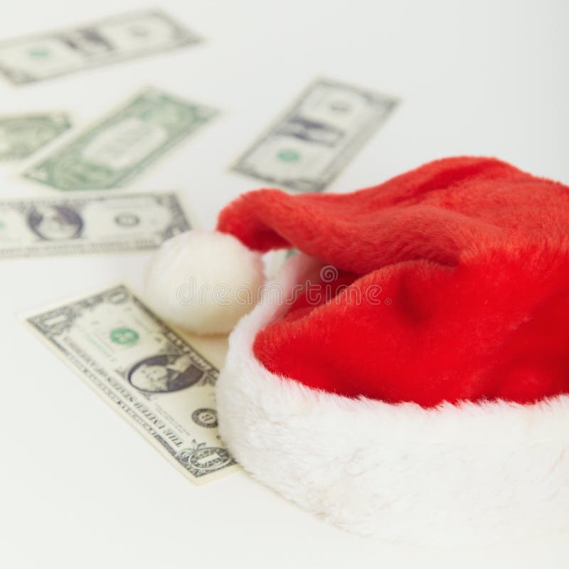 Christmas cap and the scattered money
