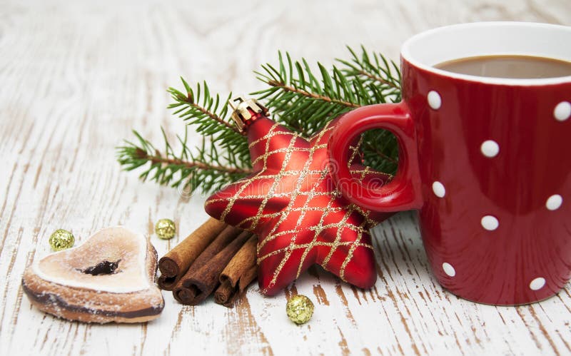 Christmas cappuccino stock image. Image of green, food - 33861703