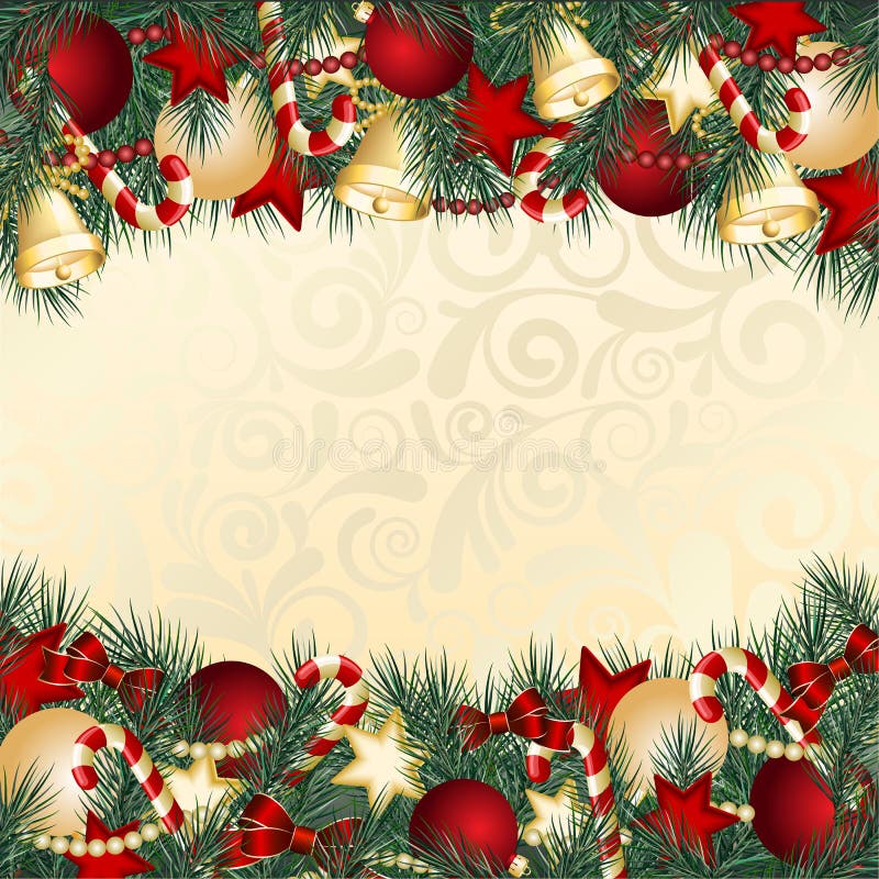 Christmas Background Holly Berries Stock Illustration - Illustration of ...